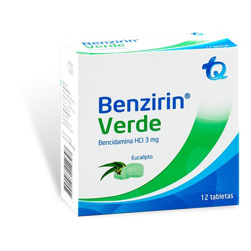 Benzirin Verde Eucalipto 12 Tabletas