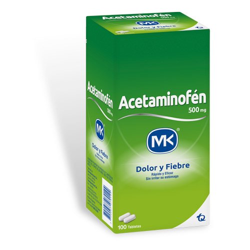 Acetaminofen 500 Mg 100 Tabletas Mk