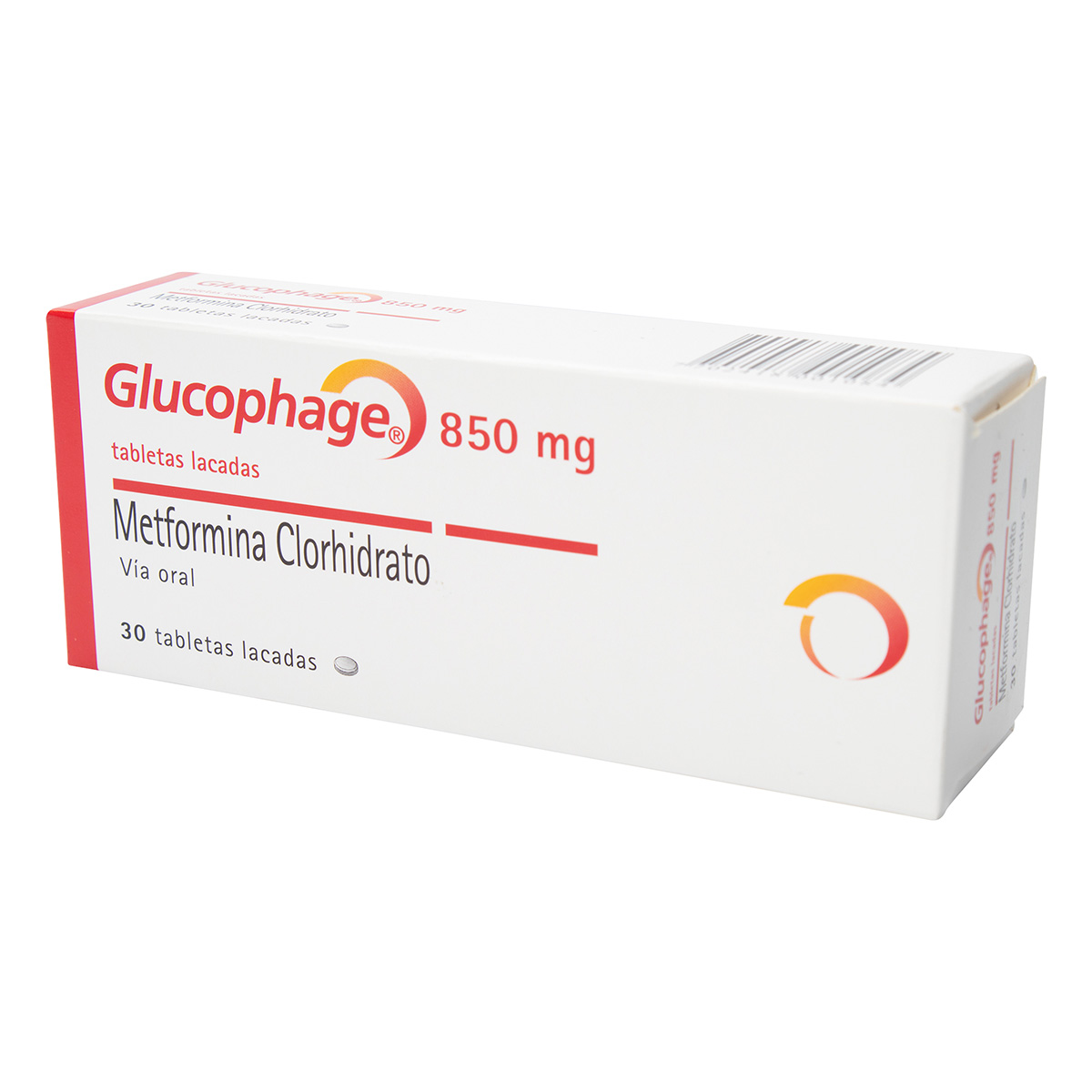 GLUCOPHAGE 850 MG 30 TABLETAS
