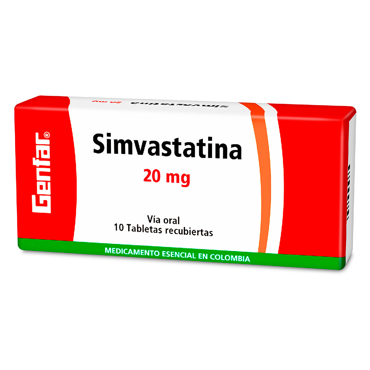 SIMVASTATINA 20 MG 10 TABLETAS GF