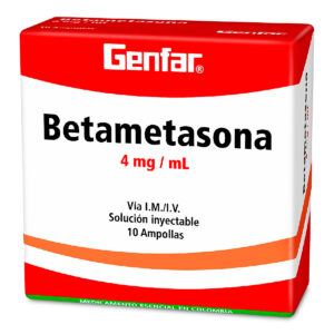 BETAMETASONA 4 MG 1 ML 10 AMPOLLAS GF