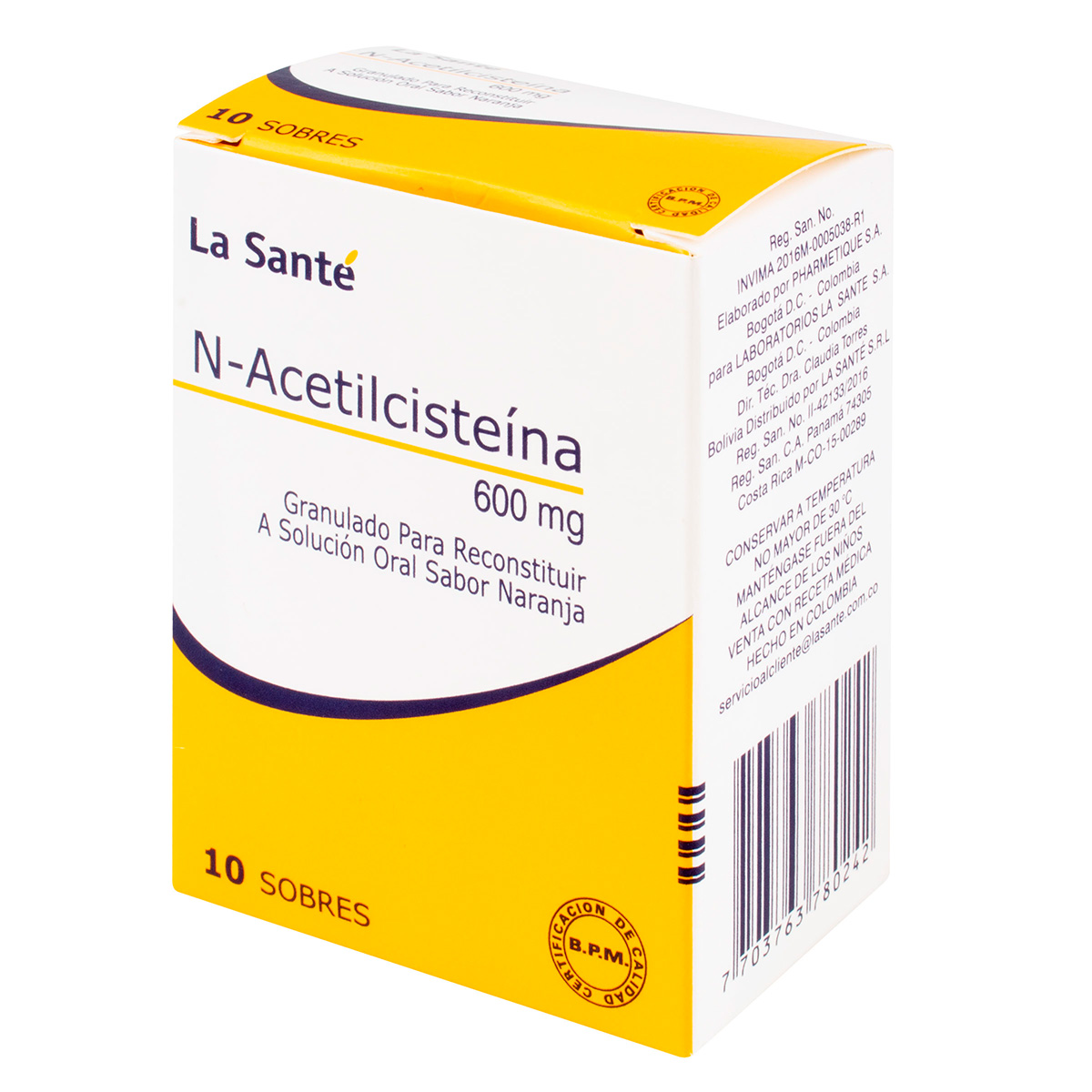 N-ACETILCISTEINA 600 MG 10 SBS LS
