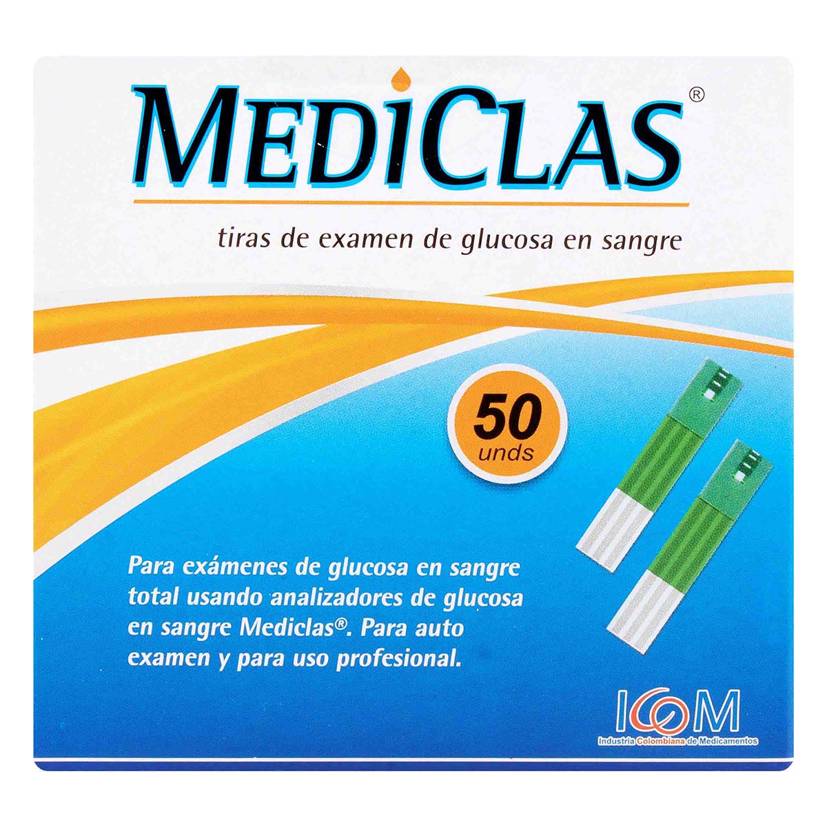 TIRAS REACTIV GLUCOM.MEDICLAS 50UND ICOM