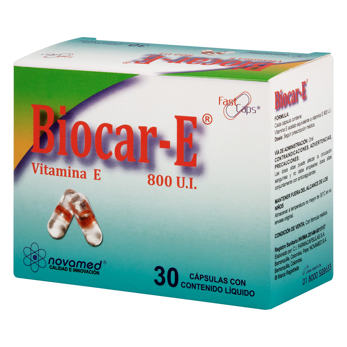 VITAMINA E BIOCAR-E 800 U.I.30 CAPSULAS