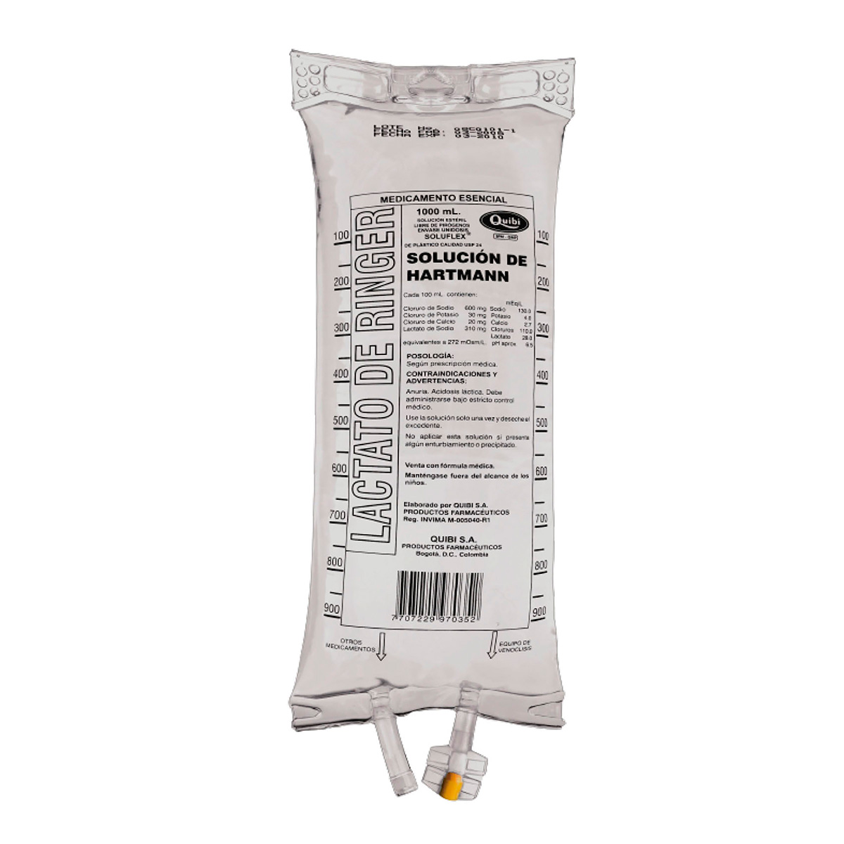 SOLUCION LACTATO RINGER 1000ML QUIBI BOL