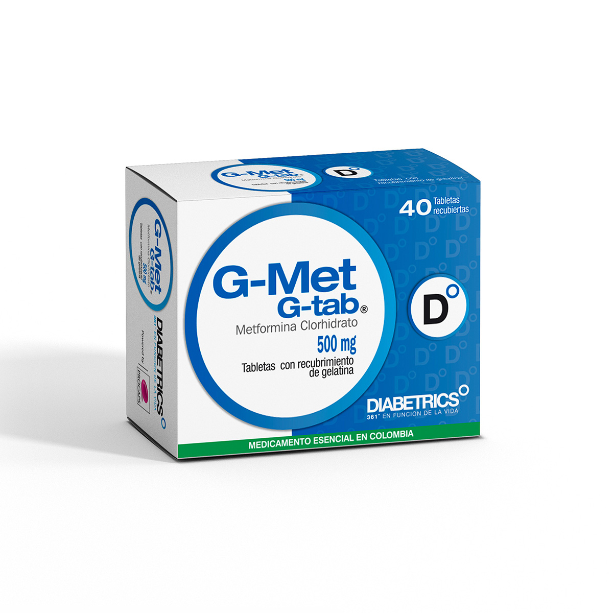 G MET TABS 500 MG 40 TABLETAS