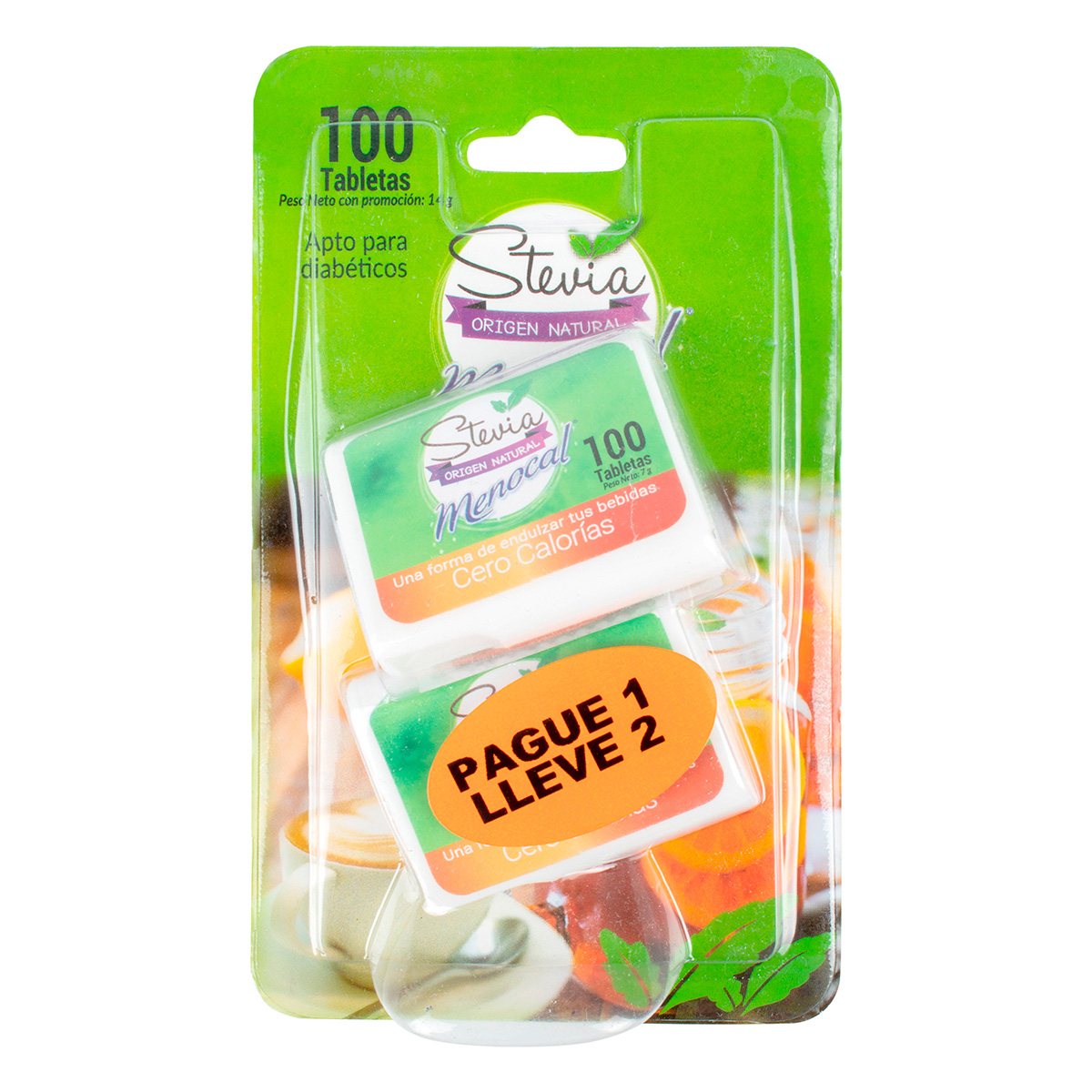 MENOCAL STEVIA 100 TBS PG 1 LL 2