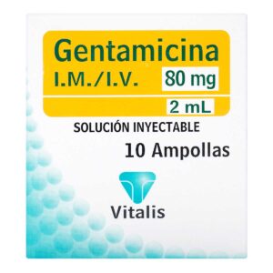 GENTAMICINA 80 MG/2 ML 10 AMPOLLAS VT