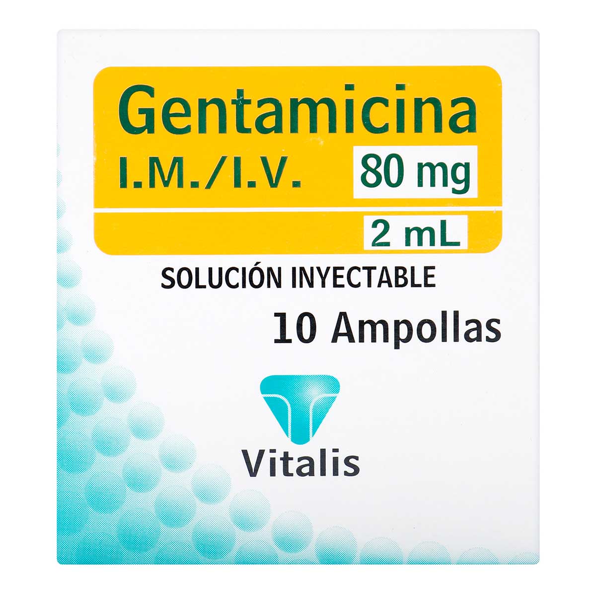GENTAMICINA 80 MG/2 ML 10 AMPOLLAS VT