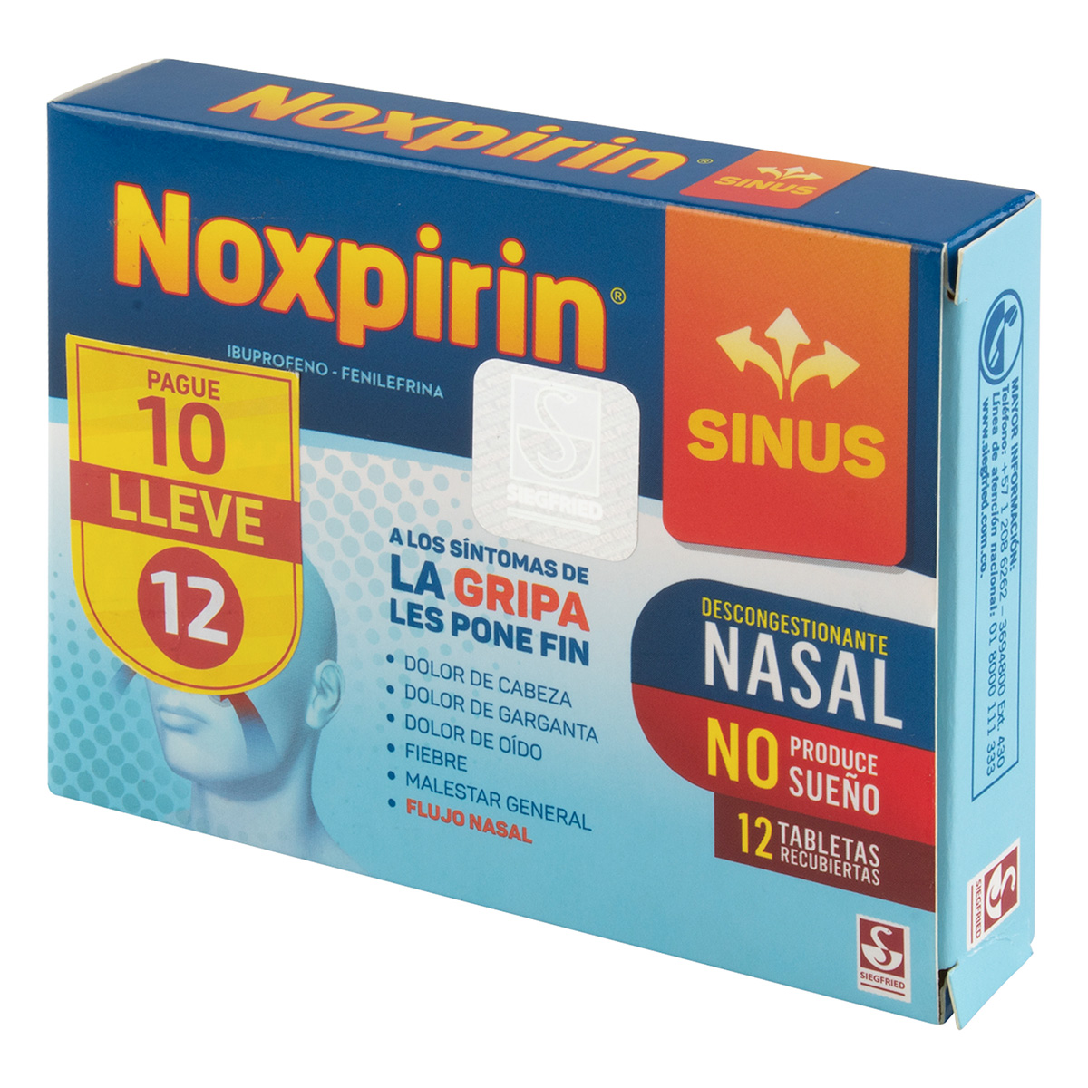 NOXPIRIN SINUS 12 TABLETAS PAG 10 LLE 12