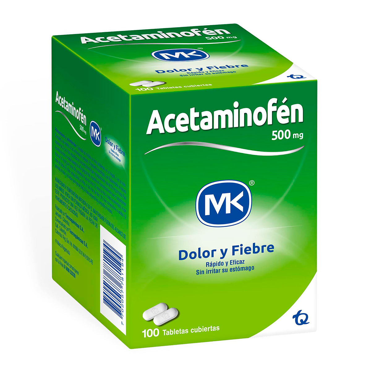 ACETAMINOFEN 500 MG 100 TAB MK