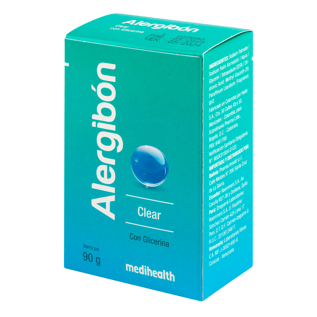 JABON ALERGIBON CLEAR GLICERINA 90 GR