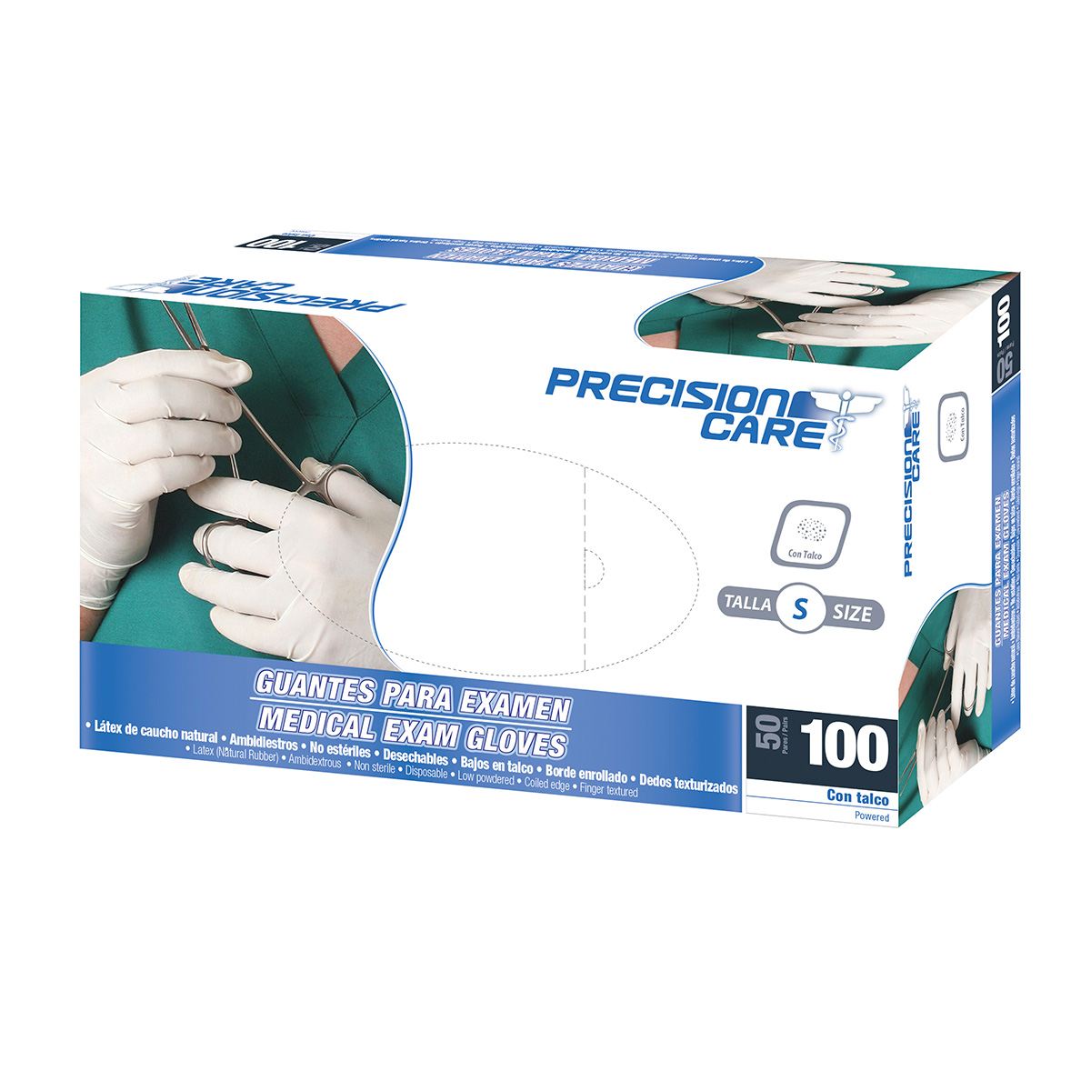 GUANTE DESECH.PRECISION LATEX 100 UND S