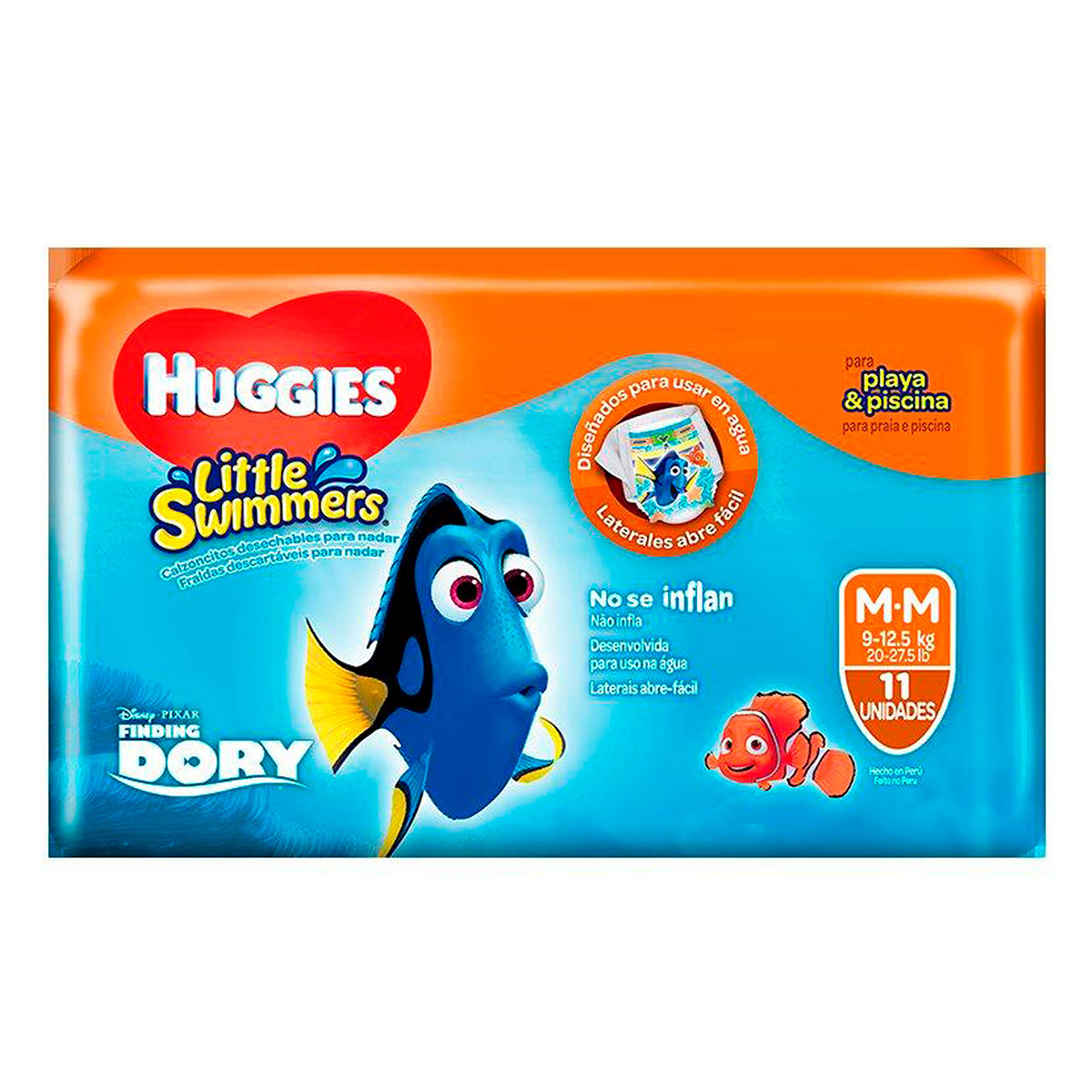 PAN.BANO HUGGIES LITTLE SWIME.P-M 11 UND