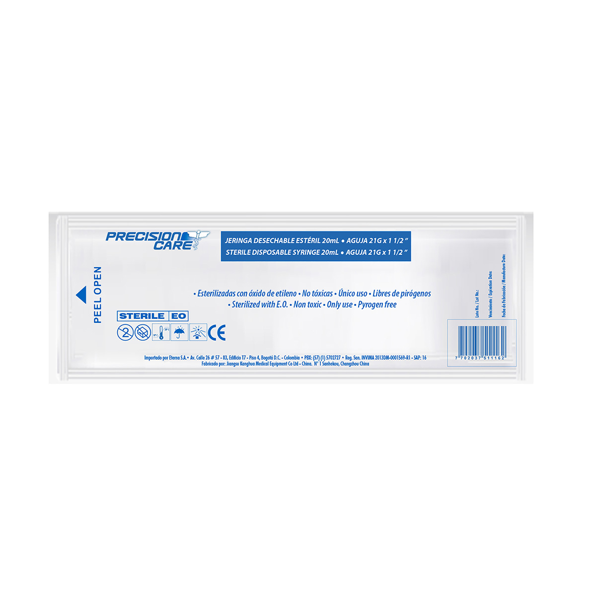 JERINGA 3P 20ML 21X1 1/2 C.AGU.PRE.ETER.