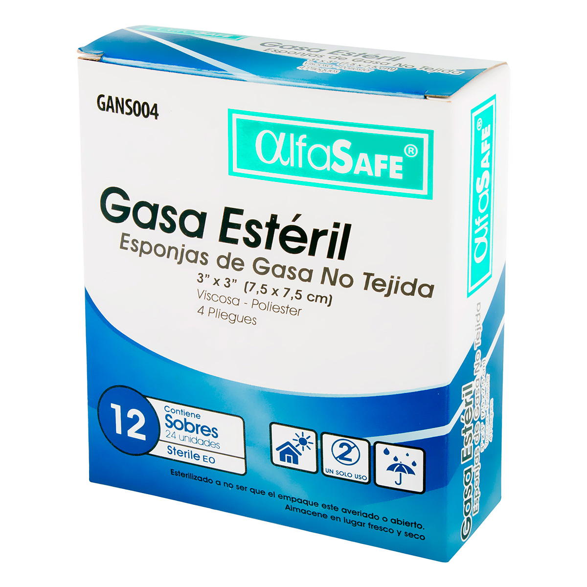 GASA ALFA EST.NO TEJIDA 7.5X7.5CM 12 X 2
