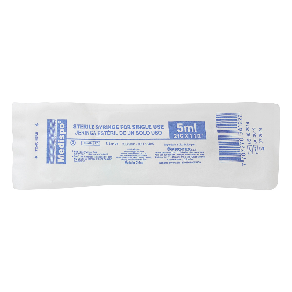 JERINGA MEDISPO 3P 5 ML 21X1.1/2 100 UND