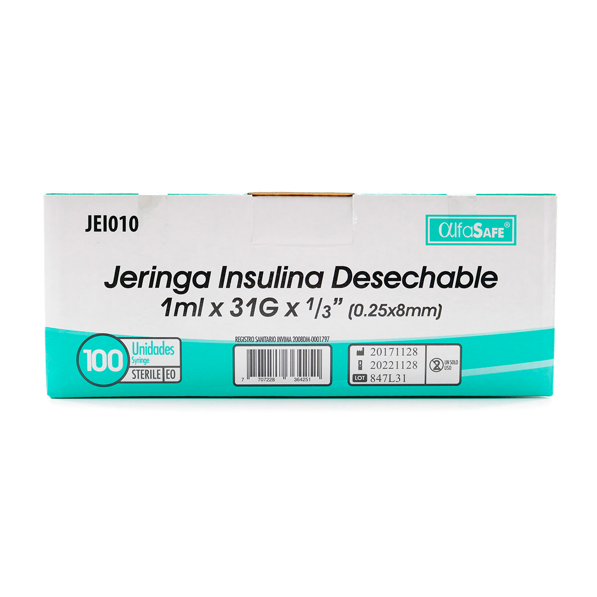 JERINGA ALFA INS.1 ML 31GX1/3(8MM)100UND
