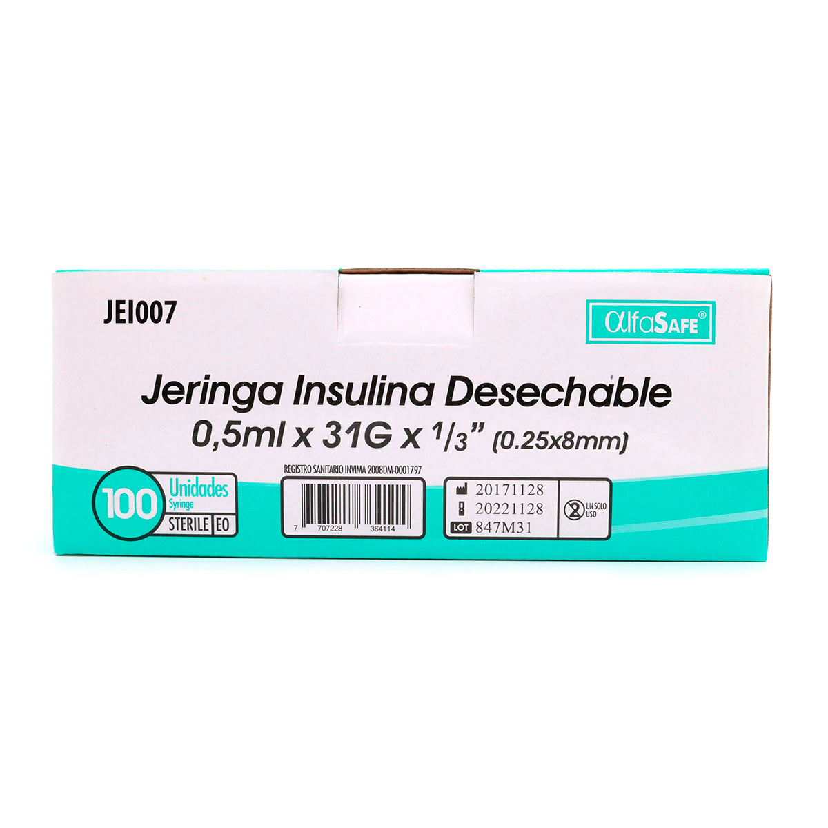 JERINGA ALFA INS.0.5 ML 31GX1/3(8MM)100U