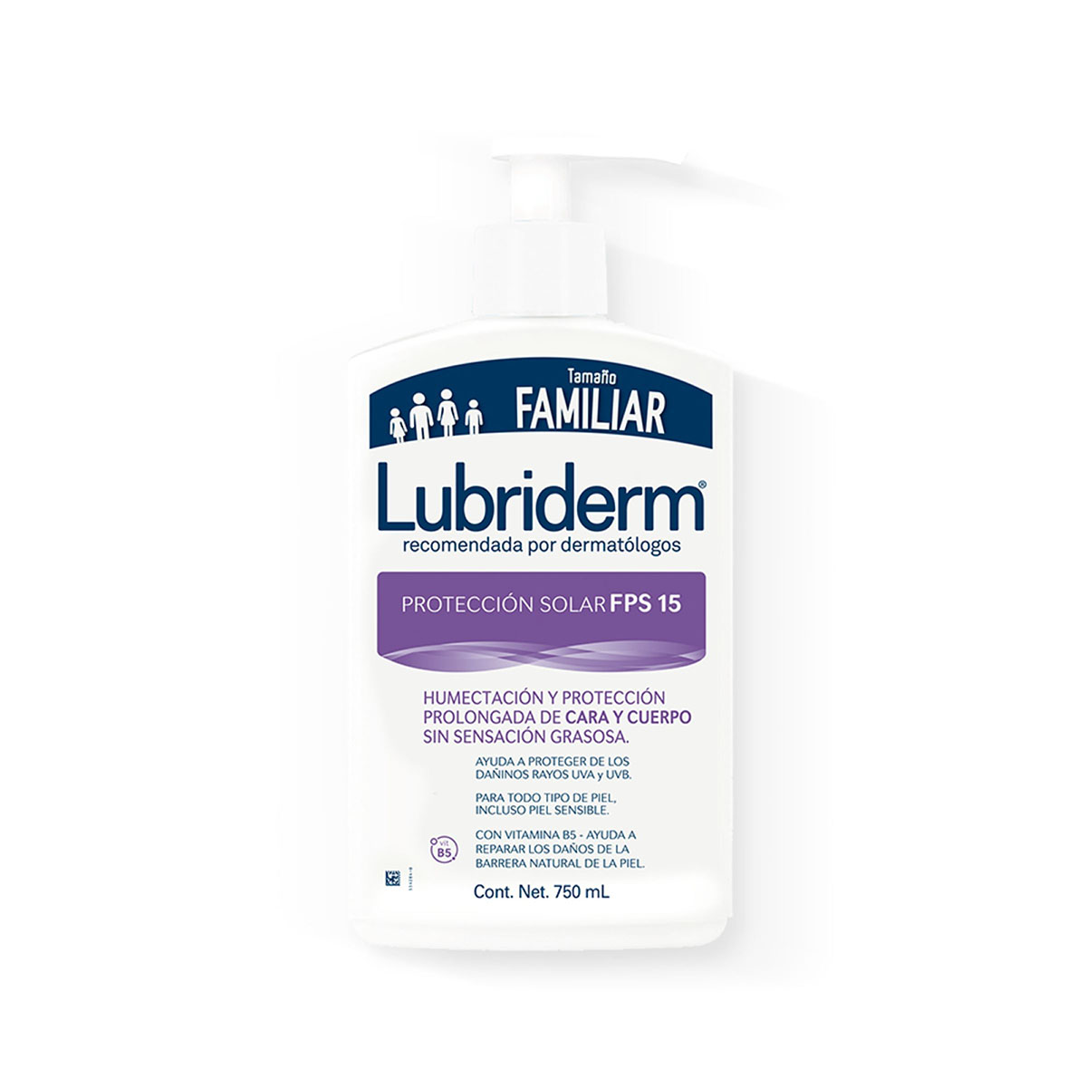 LUBRIDERM LOC.UV 15 CON VALVULA 750 ML