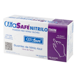 GUANTE NITRILO ALFA LIV.AZUL T.L 100 UND