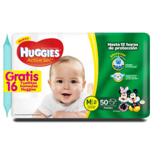 PAN.HUGGIES ACTIVE SEC ET.2 MED.50 U