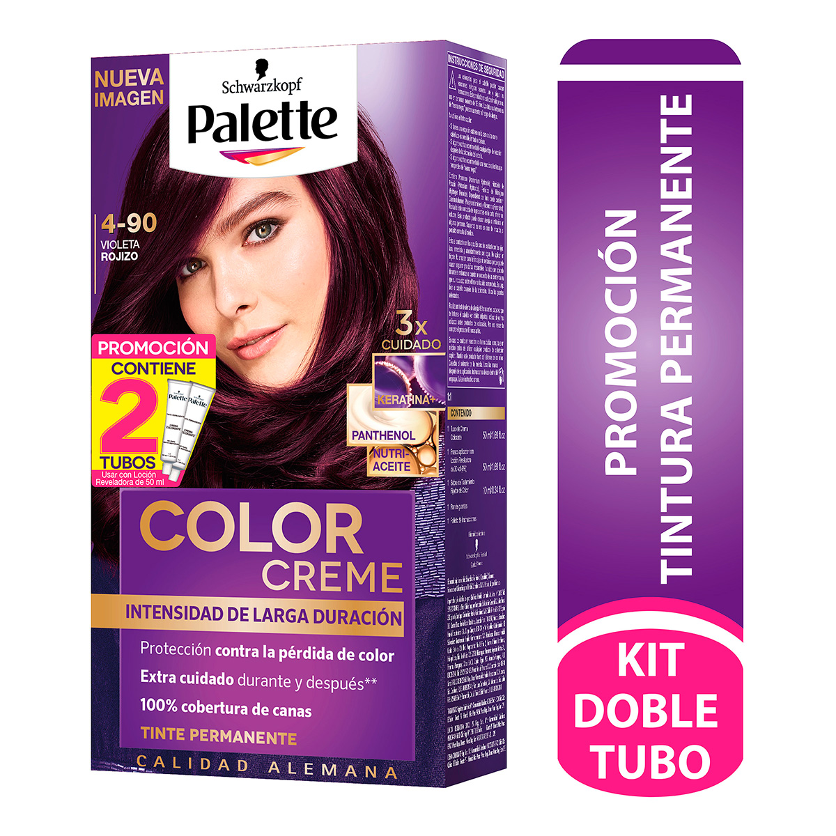 PALETTE CREM D.TUBO 4-90 VIOLETA ROJIZO