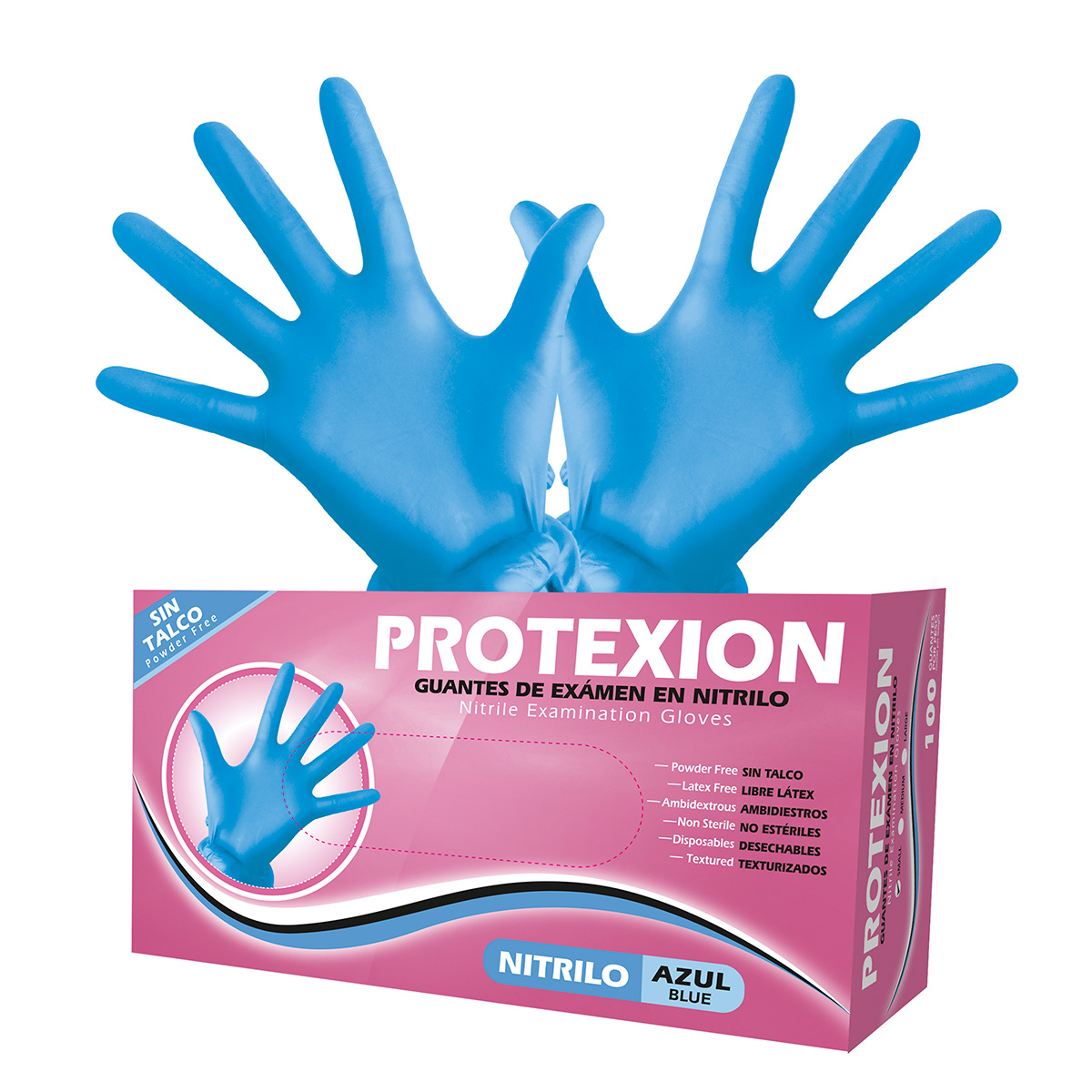 GUANTE EXAMEN NITRILO PROTEX T.S 100 UND