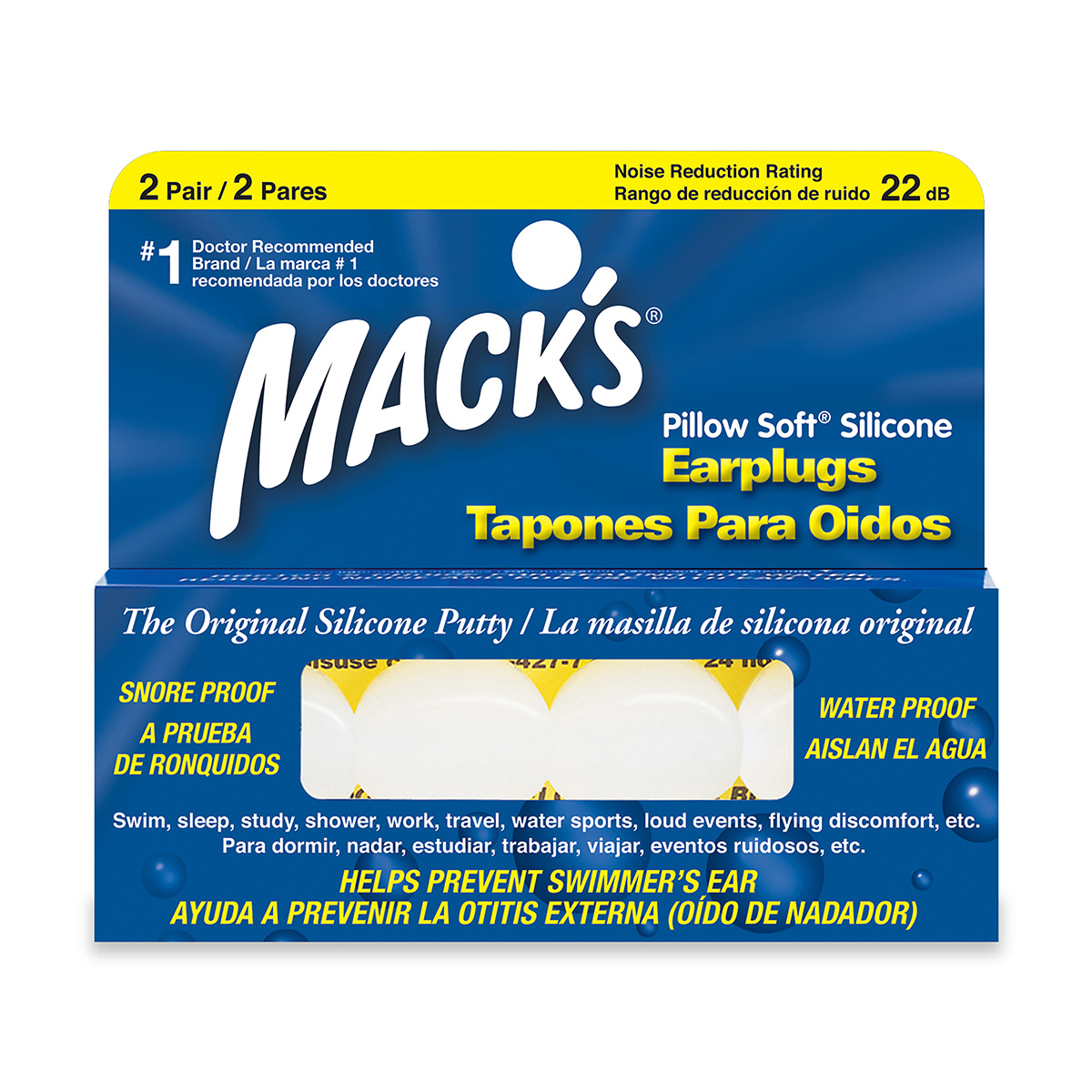 TAPONES PARA OIDO SILICO.TRANSPA.2 PARES