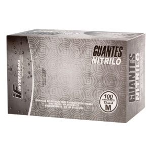 GUANTE NITRILO NEGRO T.M 100 UND INVERFA