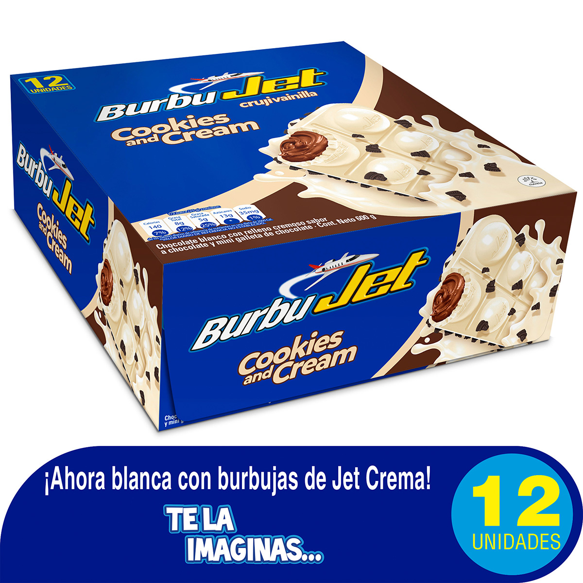CHOC.JET BURBUJET BLANCA 50 GR 12 UNDS