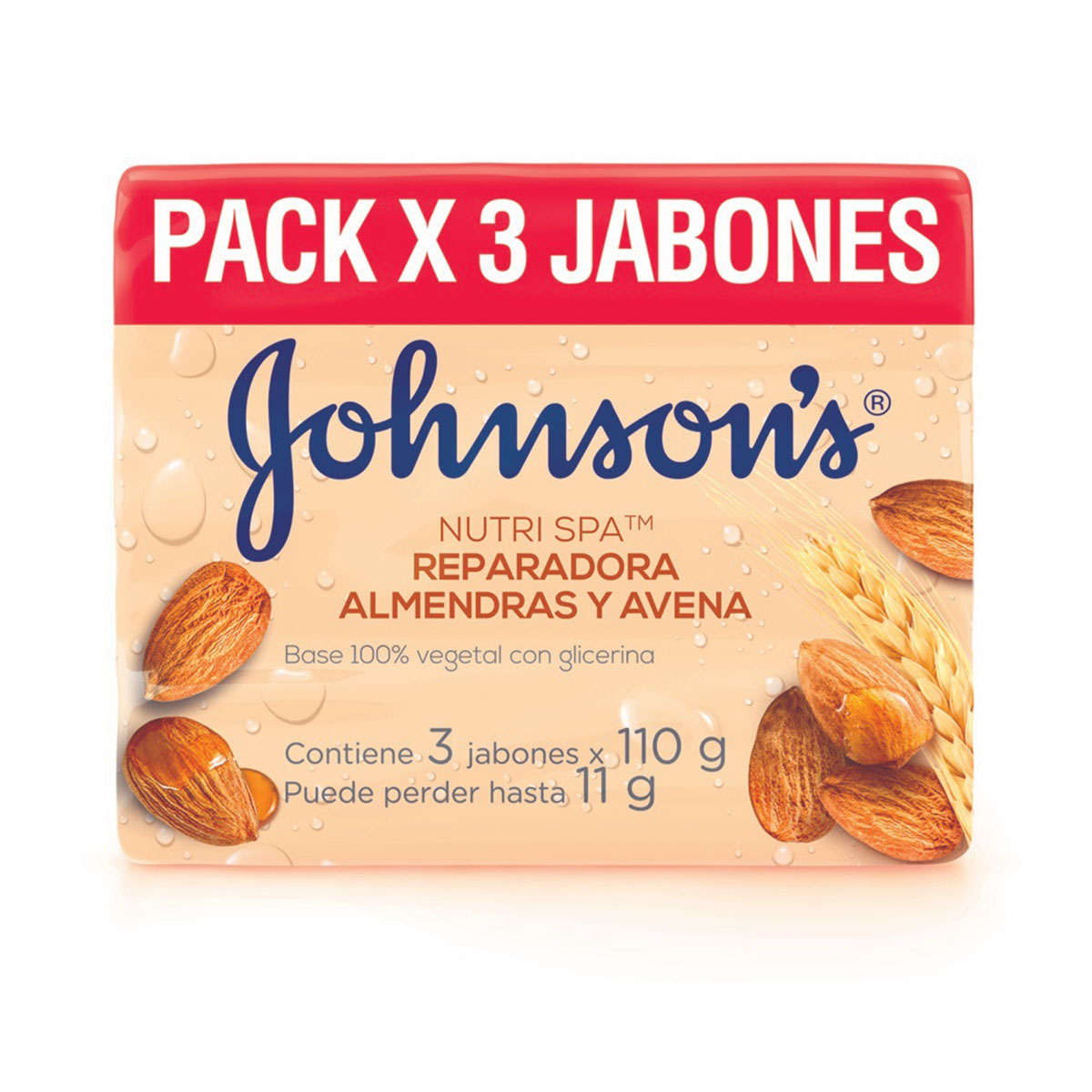 3 JABON JJ ADULTO AVENA 110 GR