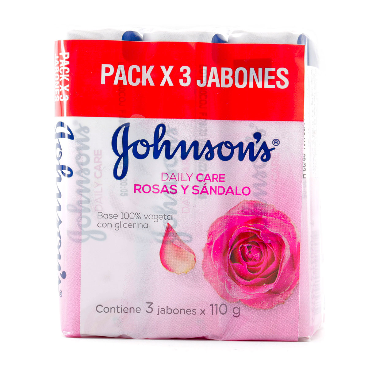 3 JABON JJ ADULTO ROSAS Y SANDALO 110 GR