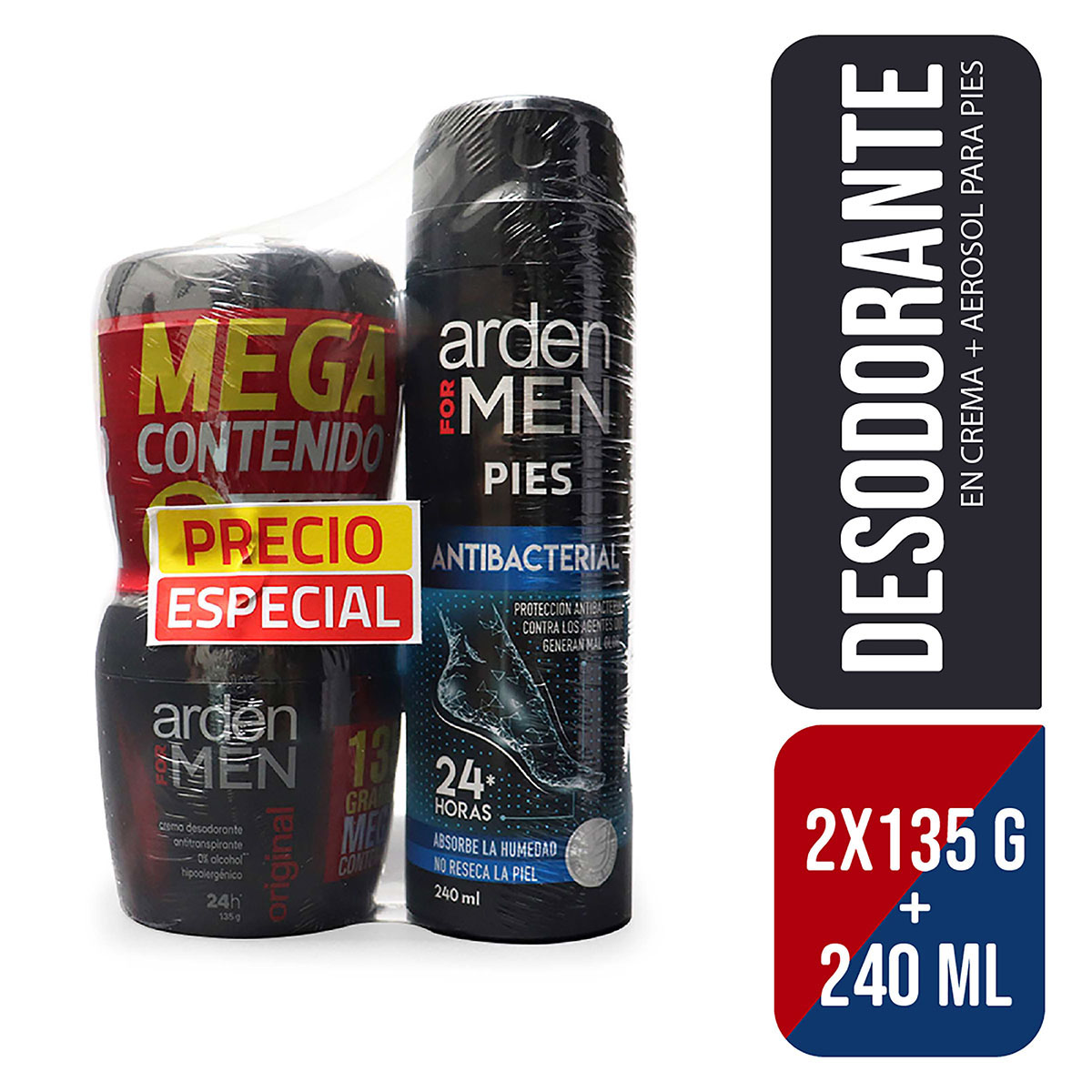 2 ARDEN FOR MEN CRE 135GR+SPR 240ML