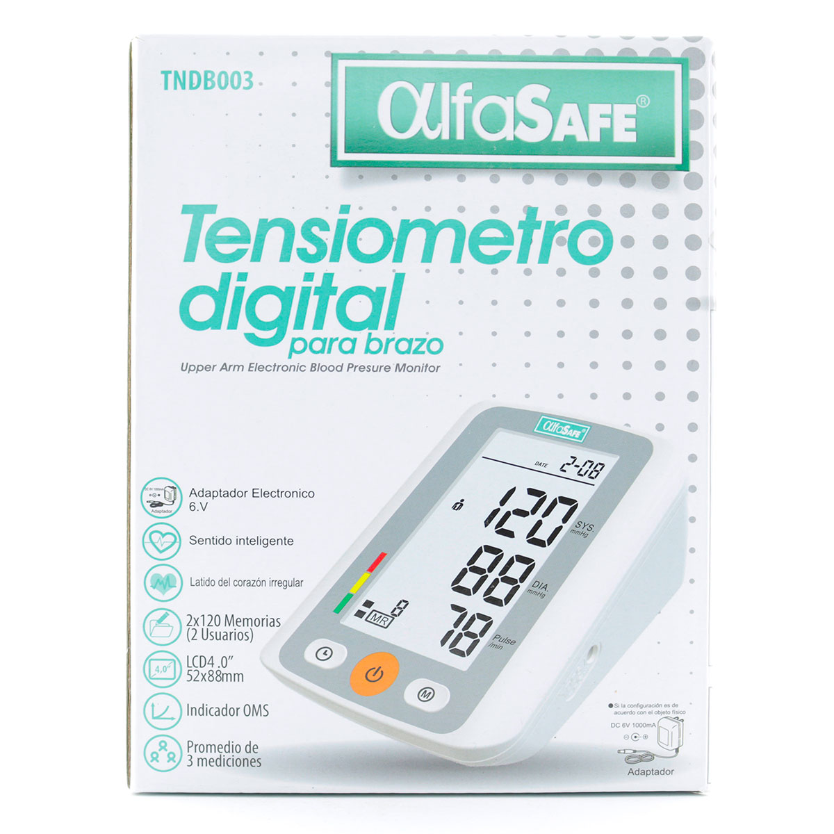TENSIOMETRO DIGITAL BRAZO ALFASAFE HK- 8