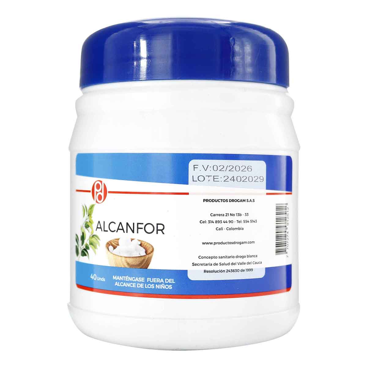 ALCANFOR DROGAM 5 GR BARRA 40 UND