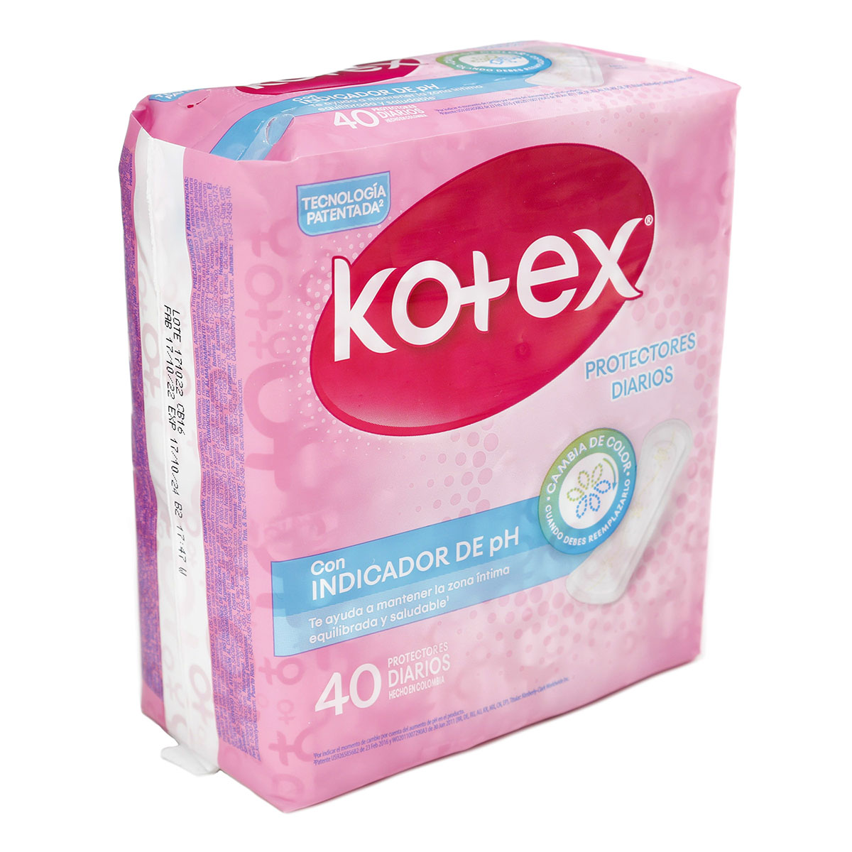PROT.DIARIOS KOTEX INDICADOR PH 40 UNDS