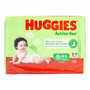 PAN.HUGGIES ACTIVE SEC ET.2 MED.25 UNDS
