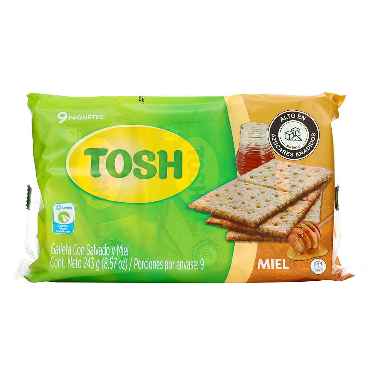 GALLETAS TOSH MIEL FIT 243 GRS 9 UND