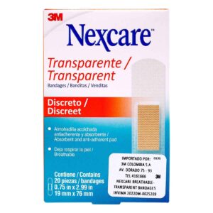 BANDITAS NEXCARE TRANSPARENTE 20 UNDS