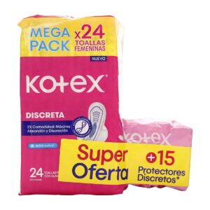 TOA.KOTEX DISC. MEGA PACK 24UND+15 PROT