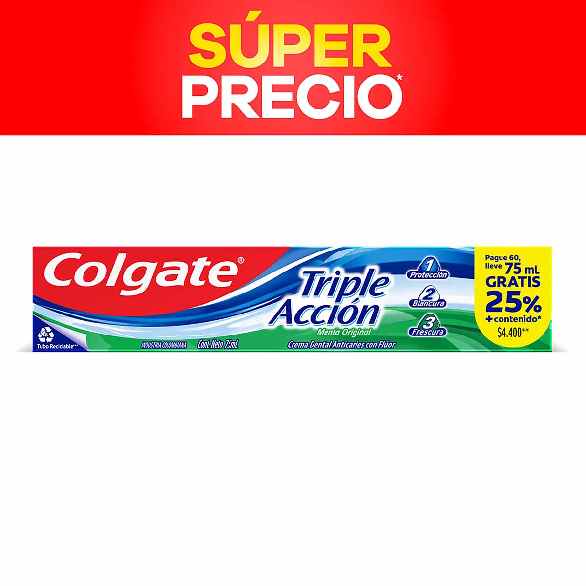 CRE. COLGATE TRI.ACC.ORI.PG.60 LLE.75 ML